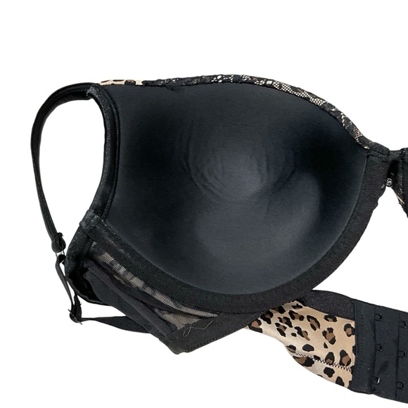 CACIQUE Smooth Boost Plunge Bra Leopard Lace Push Up Bra 42C - Picture 6 of 11